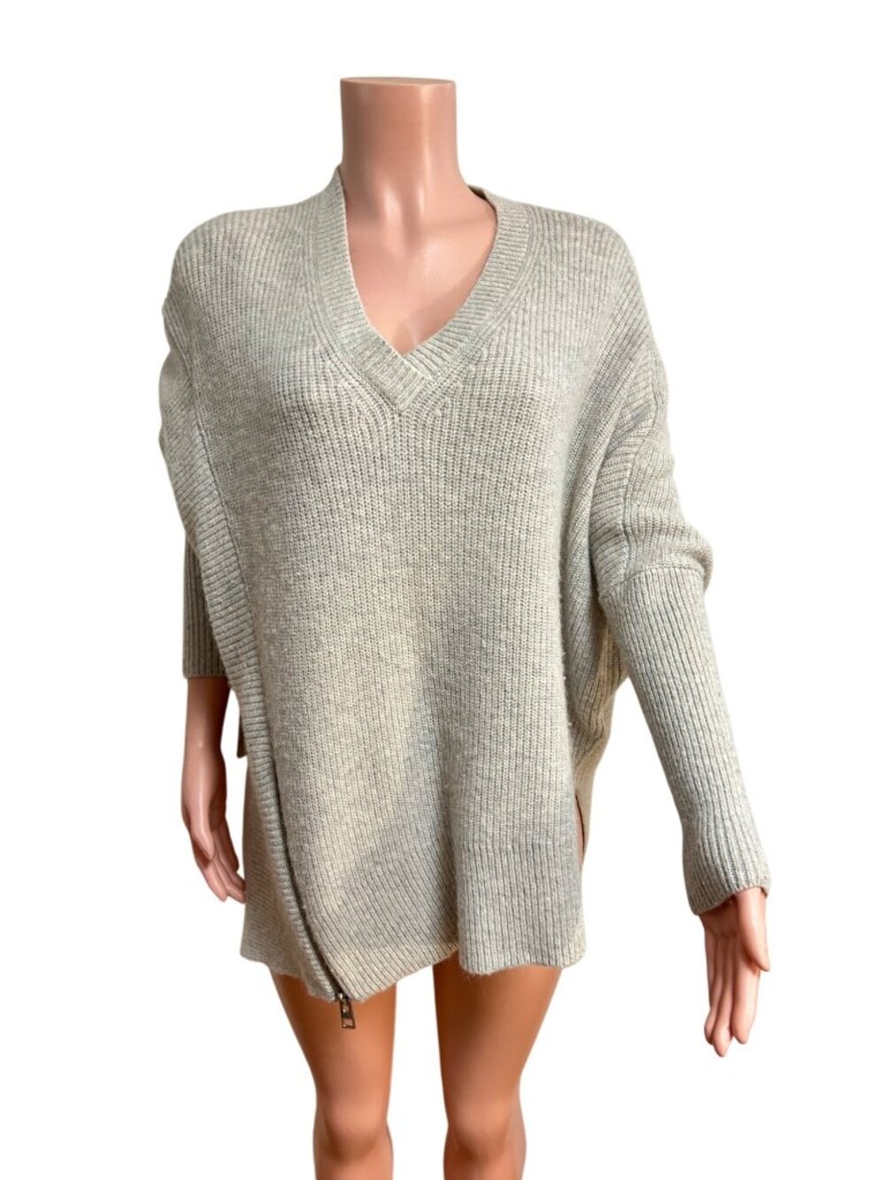 Allsaints Abel Knit Jumper Sweater With Side Zip DetailWool Blend Alpaca XS